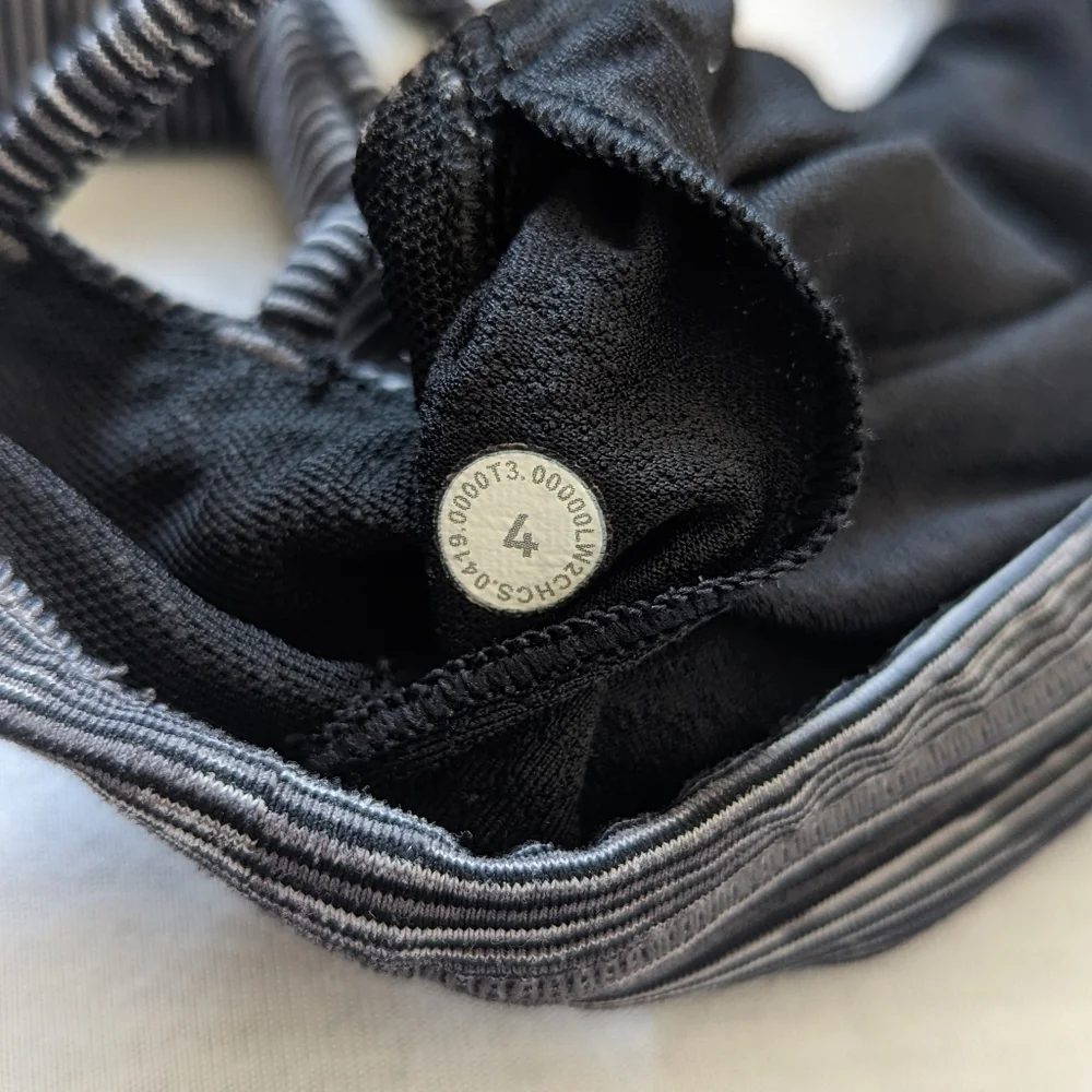 LULULEMON Free To Be Bra (Wild) Wee Are From Space Dark Carbon Ice Grey Size 4 - Picture 9 of 9